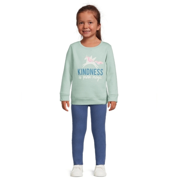 Garanimals Mint Green Unicorn Graphic Fleece Pullover Sweater Toddler Size 3T - Picture 1 of 12